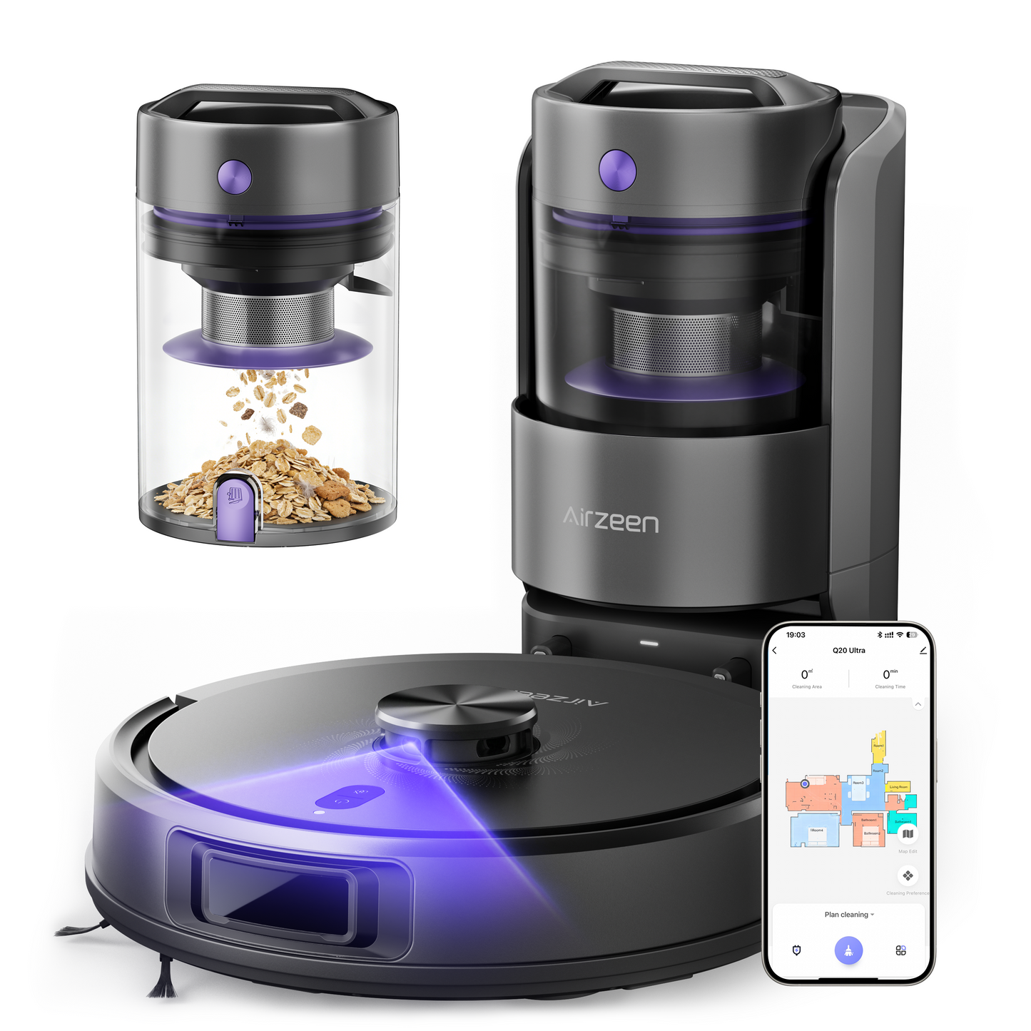 Q20 Ultra Upgraded Bagless Robot Vacuum Cleaner with Self-Emptying