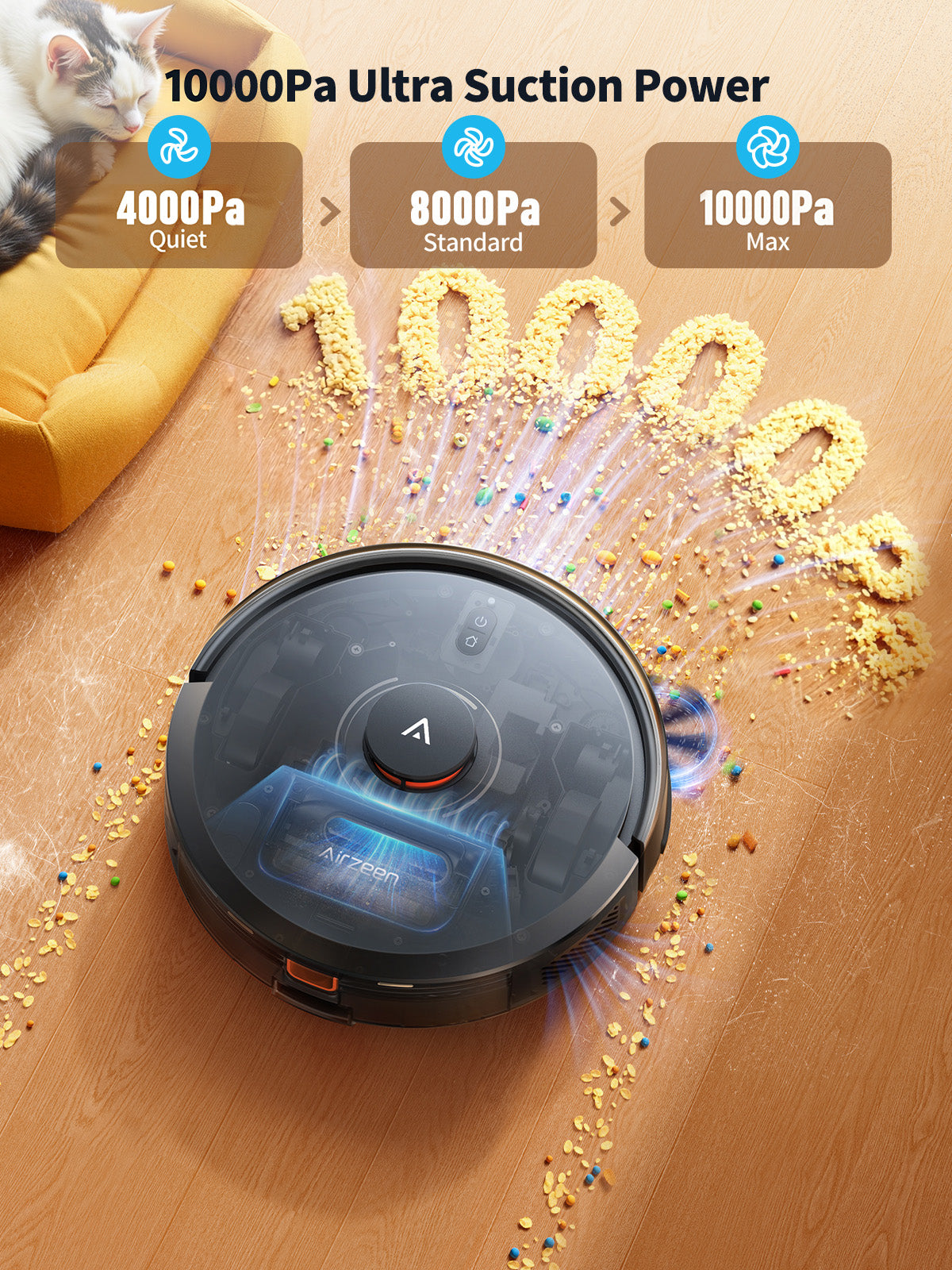 Airzeen 10000Pa Robot Vacuum Cleaner Q10Pro（UK）